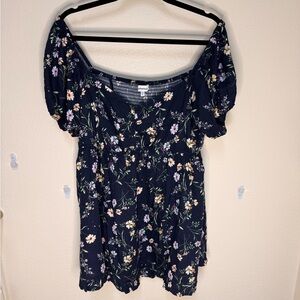 Motherhood Blouse Size 2X Blue Whimsical Romantic Flowy Fairy 90s